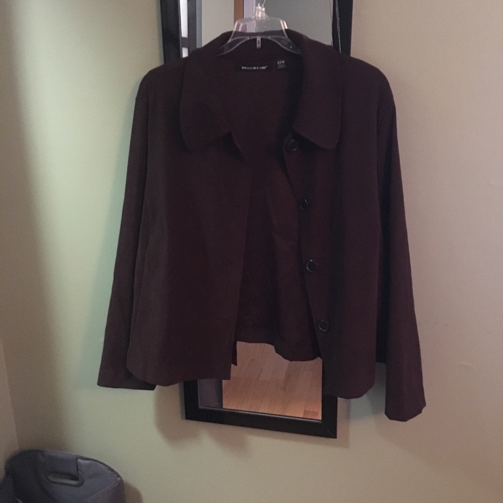Briggs New York brown suede-like suit jacket